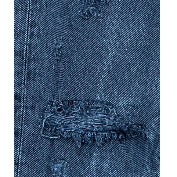 Current/Elliott NEW Cotton Distressed Straight Leg Cropped Jeans Black 30 - Picture 10 of 14